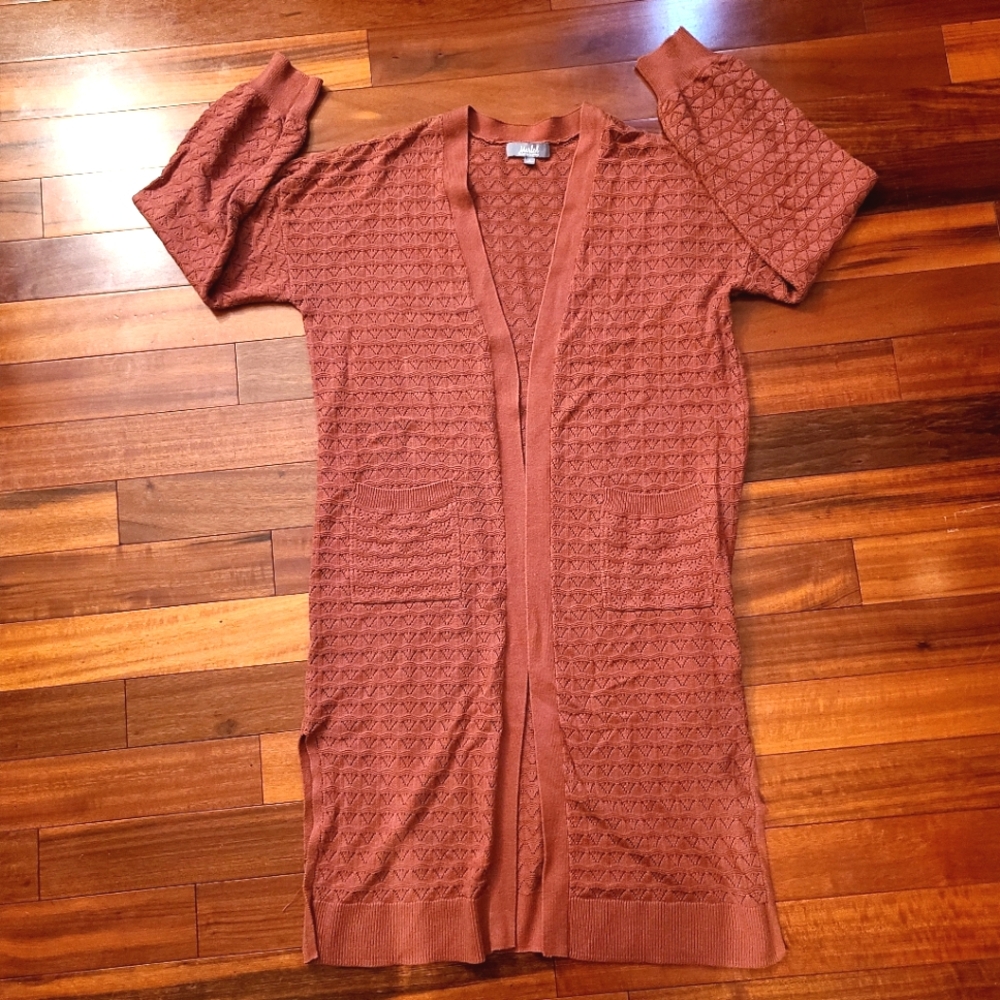 Marled By Reunited Clothing,Rust Open-Front Women Cardigan,LagenLook, LRG